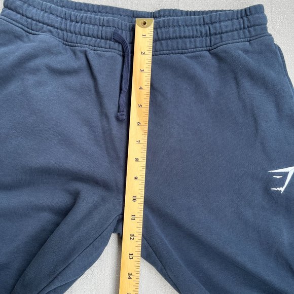 Gymshark Joggers Sweatpants Mens Size Medium Navy Pants Gym Tapered Logo - Picture 6 of 12